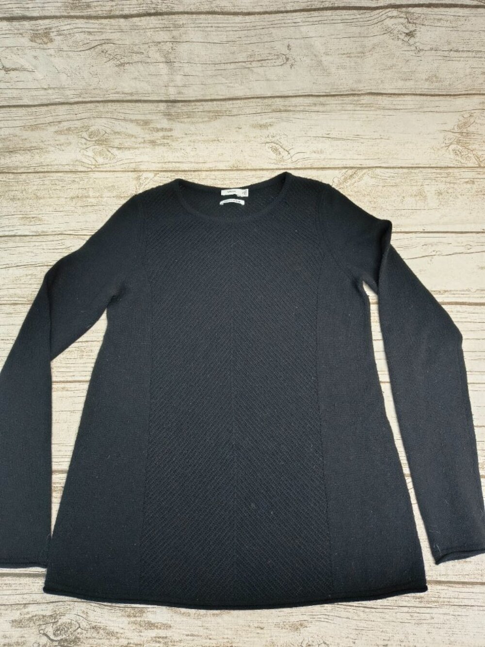 Vince Black Long Sleeve Knit 100 % Cashmere Sweater Size XS